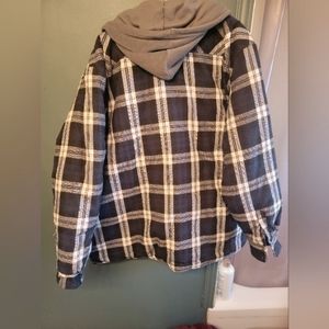 Men's flannel hooded lined fall jacket
